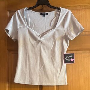 Mixed Threads Light Gray Short Sleeve Top